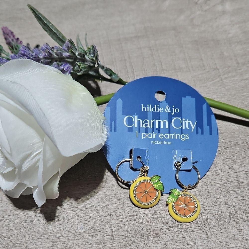 Hildie & Jo 🎁 Nickel-Free Orange Citrus Earrings